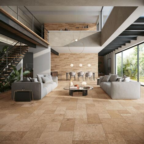 Carrelage effet pierre 30x60 cm – Grès cérame coloré – Mat lisse – Résistance au glissement C1/R9 – UPEC U4 P3 E3 C2 R10A+B