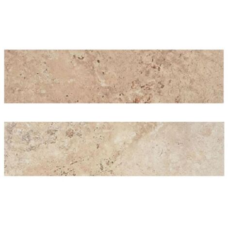 Carrelage plinthe droite effet pierre TIBER 7,2x 60 cm - Natural rectifié -Variation forte des nuances : V4