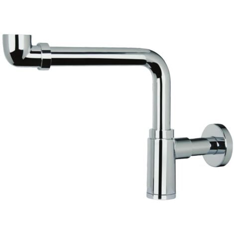 Siphon Flexible Et Extensible 30-45 Cm Avec Bonde Clic-clac En Laiton Pour Lavabos Avec Trop Plein