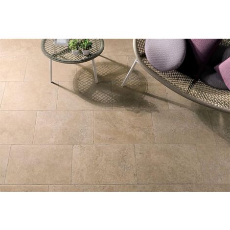 Carrelage sol extérieur effet pierre - Série AQUITAINE (40,8 x 61,4 cm) - 40,8 x 61,4 cm - Beige Esterno (1/2)