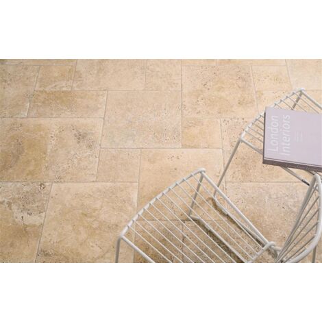 Carrelage sol extérieur antidérapant effet pierre AQUITAINE Module - Module composé de 4 formats - Beige Esterno
