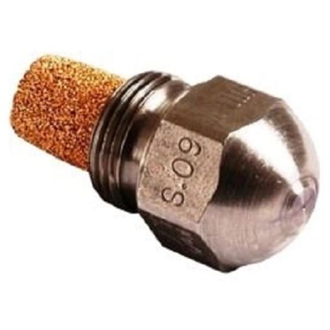 Gicleur chauffage central – Débit max de 1,25G – Angle de diffusion 30° à 80° – Inox avec double filtre pour combustion efficace – Steinen