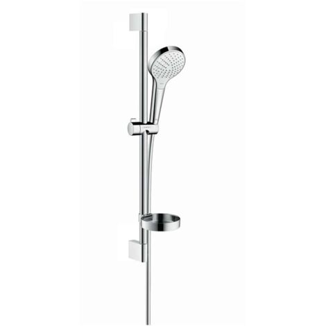Hansgrohe – Ensemble de douche Croma Select S 110 Vario – Barre de douche 0,65 m – Flexible Isiflex 1,60 m – 3 jets : Rain, IntenseRain, TurboRain – 26566400
