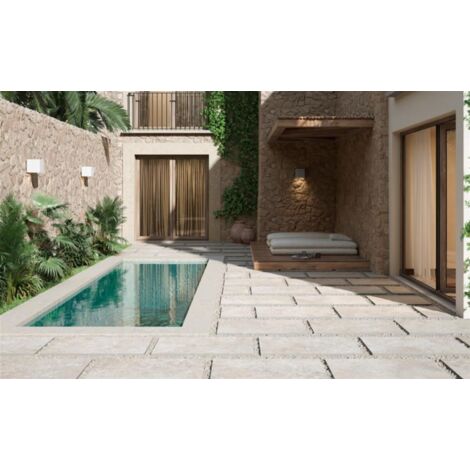 Carrelage sol extérieur effet pierre CARAMON (20 mm) 61x61 cm - Noce