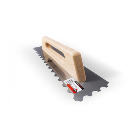 Peigne en acier 28 cm denture 10x10 mm pour carrelage – Inclinaison 45º – Poignée ergonomique RUBIFLEX – 75948
