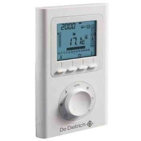 De Dietrich – Thermostat programmable filaire – Régulation automatique avec modes confort, économique et hors gel – Alimentation 230V – Classe IV