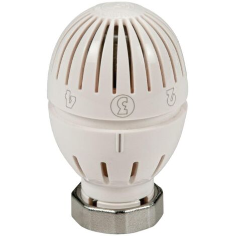 Tête thermostatique pour radiateur eau chaude avec bulbe liquide - Diamètre: 49 mm - Bulbe liquide - Blanc