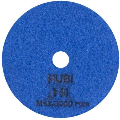 Rubi – Disque diamant 100 mm 62970 – Granulométrie 50 pour polissage pierre naturelle – Vitesse max 2000 tr/min – Meuleuse d'angle