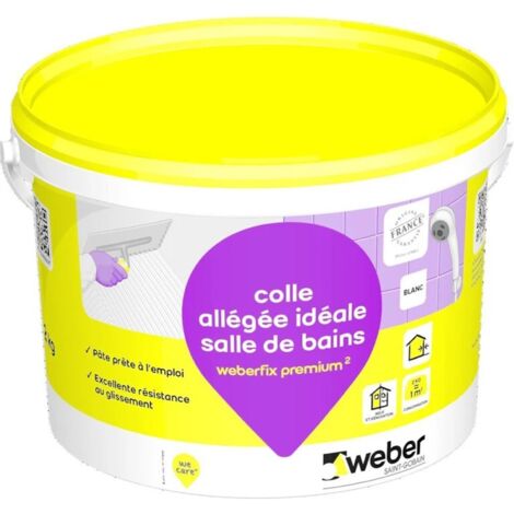 Colle à carrelage en pâte allégée spéciale salle de bain WEBERFIX PREMIUM ² - Seau 2kg