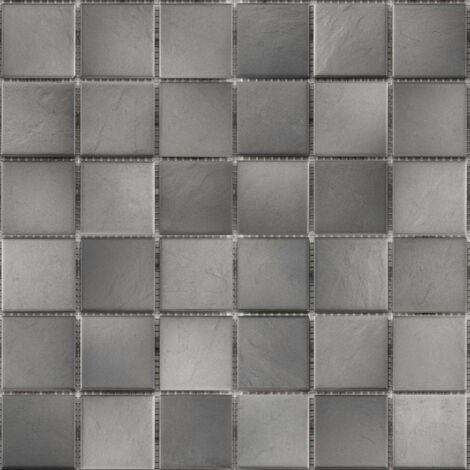 Mosaïque - Série KERAMIK GTM - Plaque 29,7 x 29,7 cm composé de mosaïque 4,7 x 4,7 cm - Gris ardoise