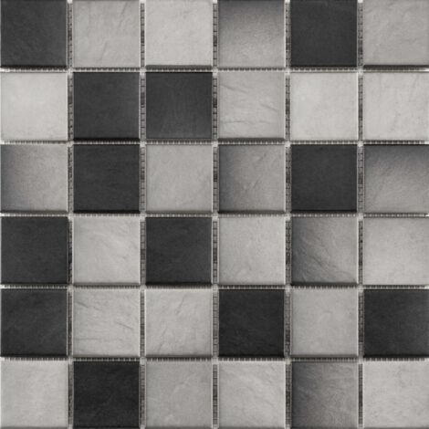 Mosaïque - Série KERAMIK GTM - Plaque 29,7 x 29,7 cm composé de mosaïque 4,7 x 4,7 cm - Gris ardoise