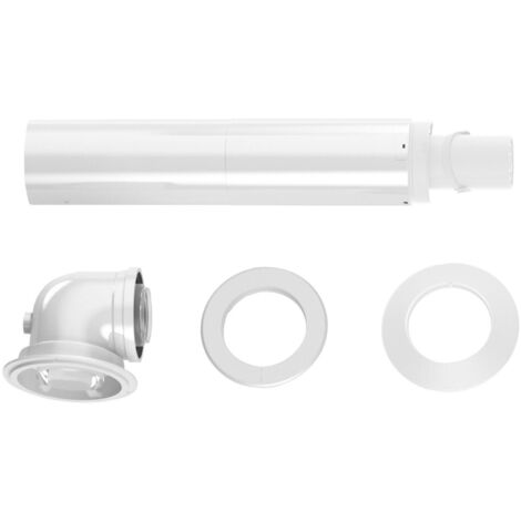 Elm Leblanc – Accessoire ventouse chaudières gaz condensation 60/100 mm – Terminal fixe 1100 mm – Évacuation fumées – Nez orientable 45° – Blanc