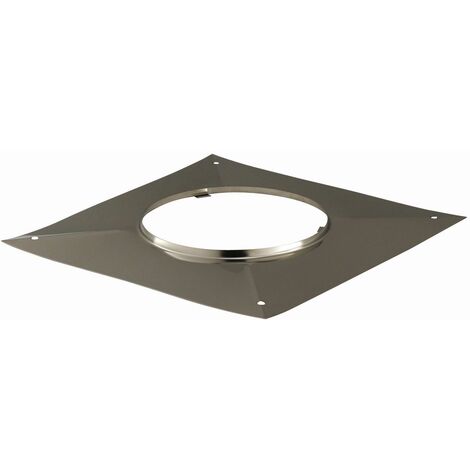 Poujoulat – Plaque supérieure étanchéité carrée 130 mm – Inox pour systèmes de chauffage gaz, fioul, bois, charbon – Installation facile