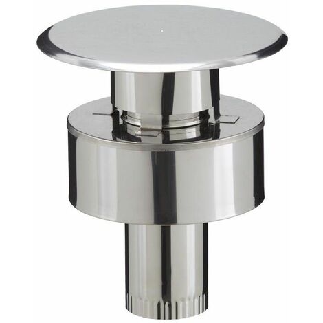Poujoulat – Terminal de toiture inox PGI pour poêles à pellets – Diamètre 80/130 – Conduit concentrique pour évacuation fumées – Isolation optimisée
