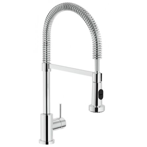 Nobili – Mitigeur d'évier 2 jets orientables en laiton chromé – Bec orientable 360° – Douchette réglable – Installation facile sur évier
