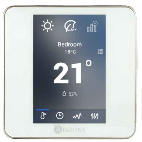 TELECOMMANDE AIRZONE BLANCHE BLUEFACE FILAIRE - THERMOSTAT AIRZONE BLUEFACE FILAIRE BLANC (1/2)