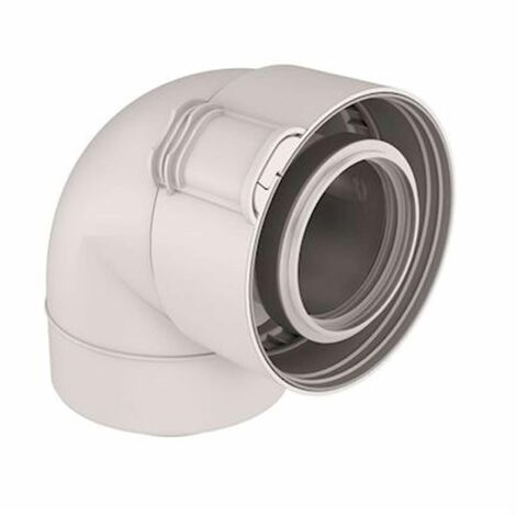 Ubbink – Coude 87° condensation pour raccord gaz – Polypropylène Ø80/125 mm – Installation rapide sans fuite – Compatible systèmes fioul et gaz