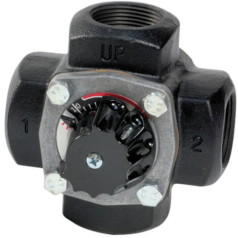 Thermador – Vanne mélangeuse 4 voies en fonte – Filetage femelle 1'1/4 (33 x 42) – Température max 110°C – Pression max 10 bars - V4V33