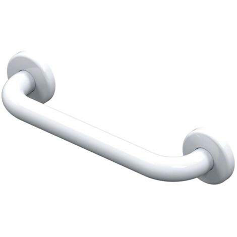 Barre d'appui droite en acier inoxydable - Longueur 600 mm - INOX recouvert d'époxy BLANC (1/6)