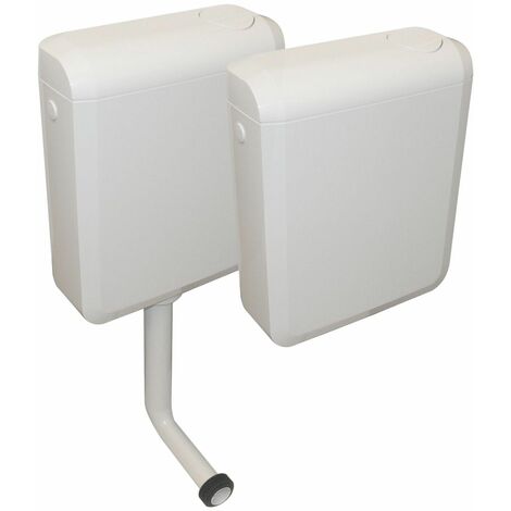 Regiplast – Réservoir de chasse d'eau apparent DUETTO – 3/6 L double débit réglable – Isolation bruit et condensation – Fixations universelles