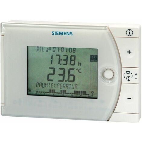 Siemens – Thermostat hebdomadaire à piles REV24XA – Régulation PID avec écran LCD – Modes confort et économie – Installation résidentielle et tertiaire