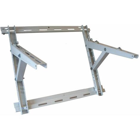 Mc Distribution – Support de toiture inclinable 20° à 55° – Capacité 140 kg – Métal avec peinture extérieure ivoire RAL 9002 – Fixation pour climatiseur (1/3)