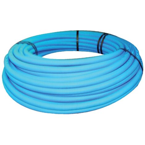 Somatherm – Tube PER pré-gainé bleu 50m Ø16x20mm – Résistance écrasement 450N – Compatible tous raccords PER – Pour réseaux eau chaude et froide