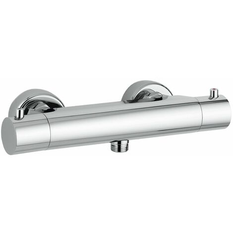 Nobili – Mitigeur thermostatique de douche TAGO – Corps laiton chromé – Blocage sécurité 38° – Clapet anti-retour – Raccord S à rosaces (1/5)