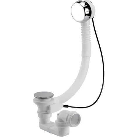 Nicoll – Vidage baignoire automatique à câble 650mm – Clapet inox 70mm – Corps polypropylène – Installation simple et rapide