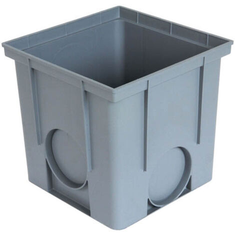 Nicoll – Regard de branchement pour eaux pluviales 25x25x25 cm – Diamètre d'entrée 100 mm – Polypropylène gris – Accès facile pour maintenance