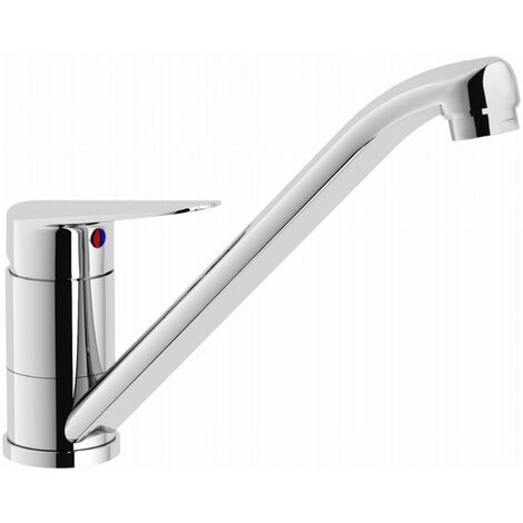 Mitigeur de cuisine chromé en laiton – Hauteur sous bec 155mm – Bec orientable 360° – Cartouche Nobili Widd avec limiteur de débit - BS101113 (1/5)