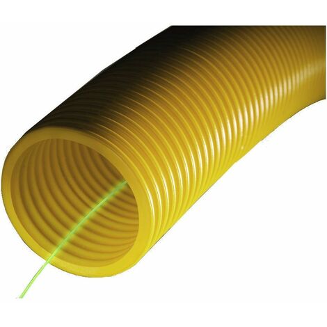 Polypipe – Gaine jaune pour protection conduites gaz – Double paroi lisse – Diamètre 63 mm – Longueur 50 m – Norme NF