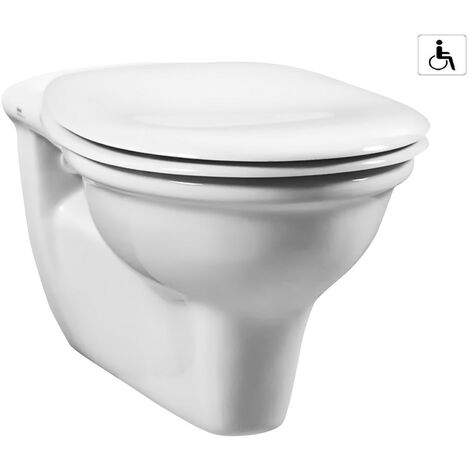 Vitra – Cuvette WC suspendue rallongée PMR – Longueur 70 cm – Largeur 35,5 cm – Chasse d'eau 3/6L – Tubulure rallongée incluse