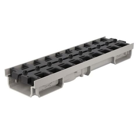 Nicoll – Caniveau d'évacuation bas 0,5m – Grille à fente réversible – PVC recyclé – Largeur 98mm – Conforme norme NF EN 1433 A15