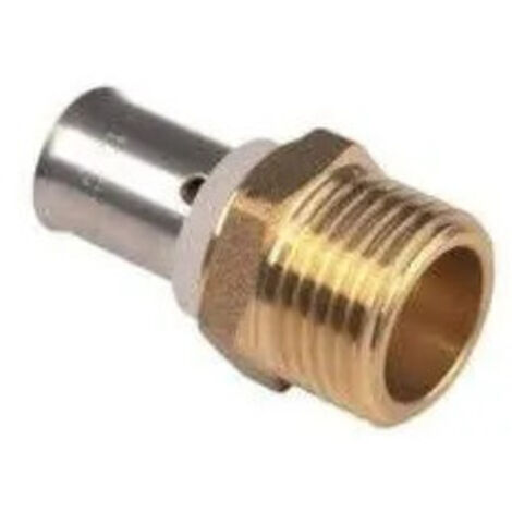 Raccord laiton nickelé multicouche fixe mâle 26x34/26 mm