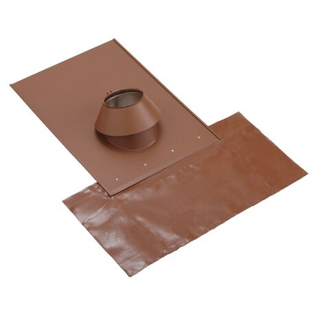 Poujoulat – Solin de toit tuile couleur brique 15-30° – Kit d'étanchéité en matériau composite – Protection contre infiltrations d'eau