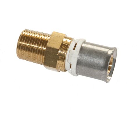 Raccord laiton nickelé multicouche fixe mâle 15x21, 16 mm, sans plomb 3/4" - 26