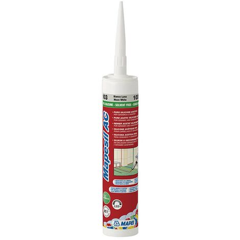 Mapei – Mastic silicone acétique pur 310 ml – Résistant aux moisissures – Pour bassins et sanitaires – Technologie BioBlock® (1/4)