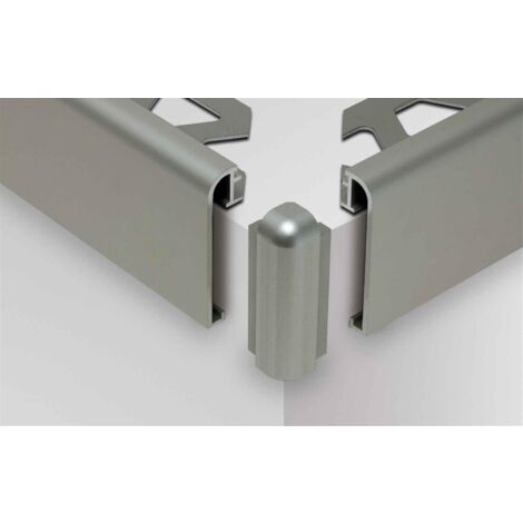 Schluter – Profilé de finition angle sortant 90° – Aluminium anodisé brossé – Hauteur 12,5 mm – Protection des angles muraux