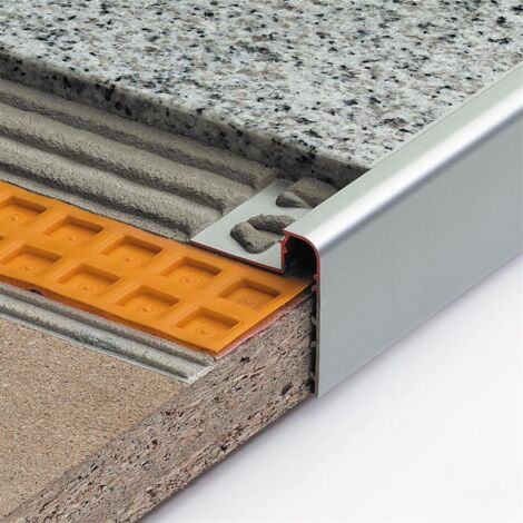 Schluter – Profilé de finition murale RONDEC-STEP – Aluminium anodisé brossé – Hauteur 12,5 mm – Longueur 2,50 m – Compatible carrelage