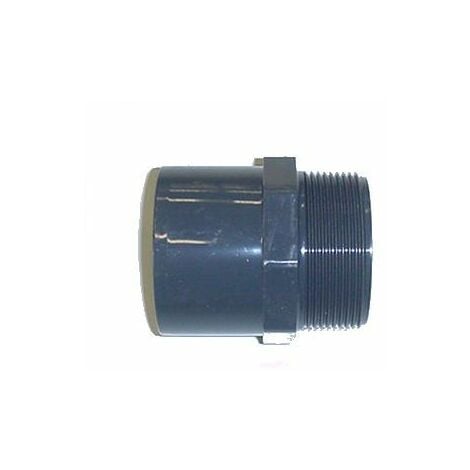 Embout PVC pression fileté B - Mâle à coller / Mâle à visser - Diamètres 25/32 - Filetage 26/34