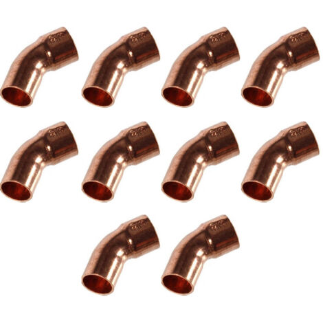 Lot de 10 coudes cuivre à souder MF 45° grand rayon Ø16 (1/3)