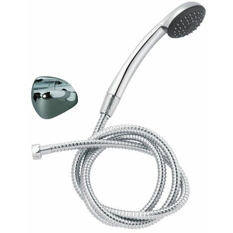 Wirquin – Douchette pour robinet 1 jet chromée – Flexible inox 1,50 m – Support mural inclus – Anti-calcaire pour jet intense