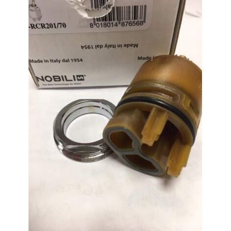 Nobili – Cartouche thermostatique inverseur 35 mm – Tige en laiton – Plaquettes en céramique – Mouvement à sec sans calcaire