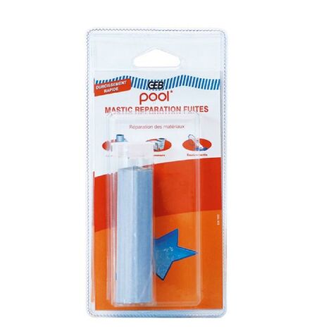 GEB – Mastic de réparation fuites piscine – Époxy co-extrudé pour PVC, métal, béton – Résistant à l'eau – Durcissement rapide 3h