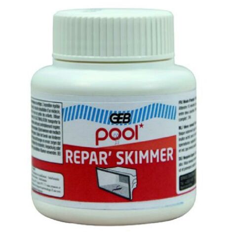 GEB – Répar'skimmer colmatage fissures skimmers 125mL – Résiste à l'eau chlorée – Application facile avec pinceau – Répare jusqu'à 5mm