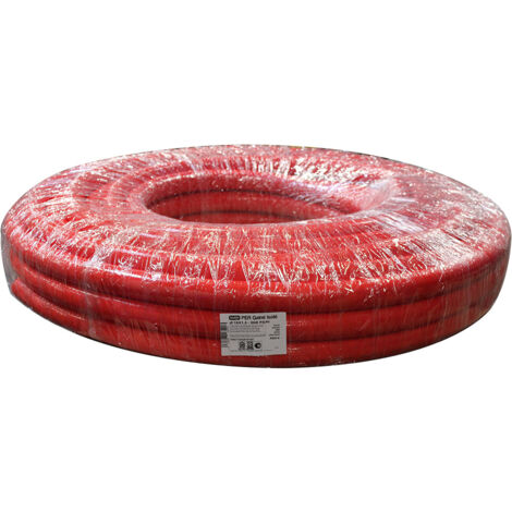 Tube PER pré-gainé pré-isolé - Ø 13x16mm - rouge- couronne 50ML