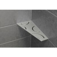 Schluter – Étagère murale d'angle SHELF-S3 CURVE – Acier inox brossé – Dimensions 62 x 295 x 154 mm – Fixation facile dans les murs carrelés