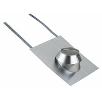 Poujoulat – Solin inox 15 à 30° tuile avec collerette – Diamètre intérieur 150mm – Diamètre extérieur 214mm – Accessoire pour fumisterie