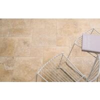 Carrelage de sol intérieur effet pierre AQUITAINE Module - Beige naturel - Module composé de 4 formats